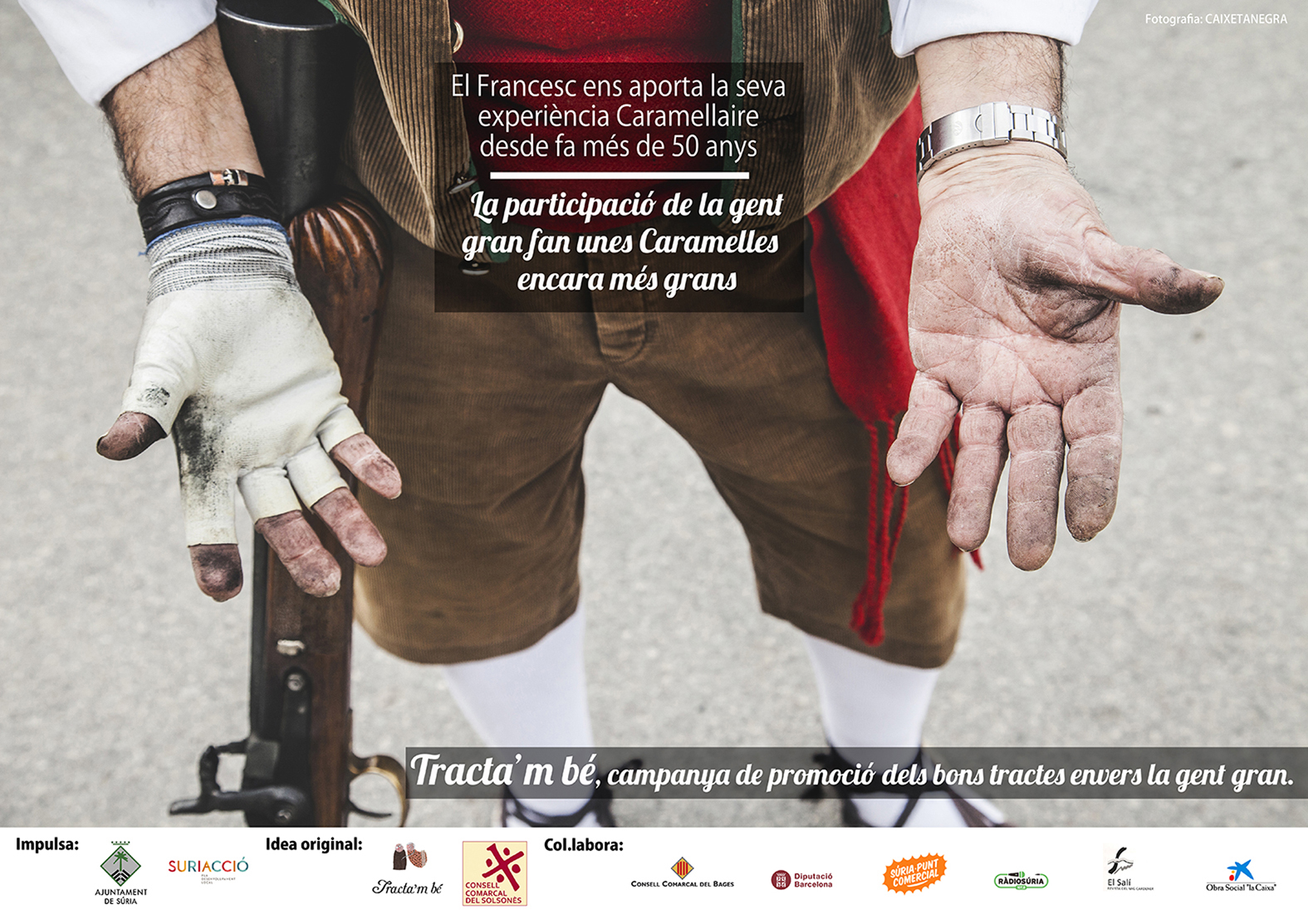 Nou cartell de la campanya 'Tracta'm bÃ©' amb una imatge de les Caramelles de SÃºria - Abril de 2017.