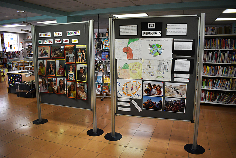 Curs 2018-19. Plafons que resumeixen el treball realitzat pel Consell Municipal dels Infants al llarg del curs, a la Biblioteca PÃºblica.