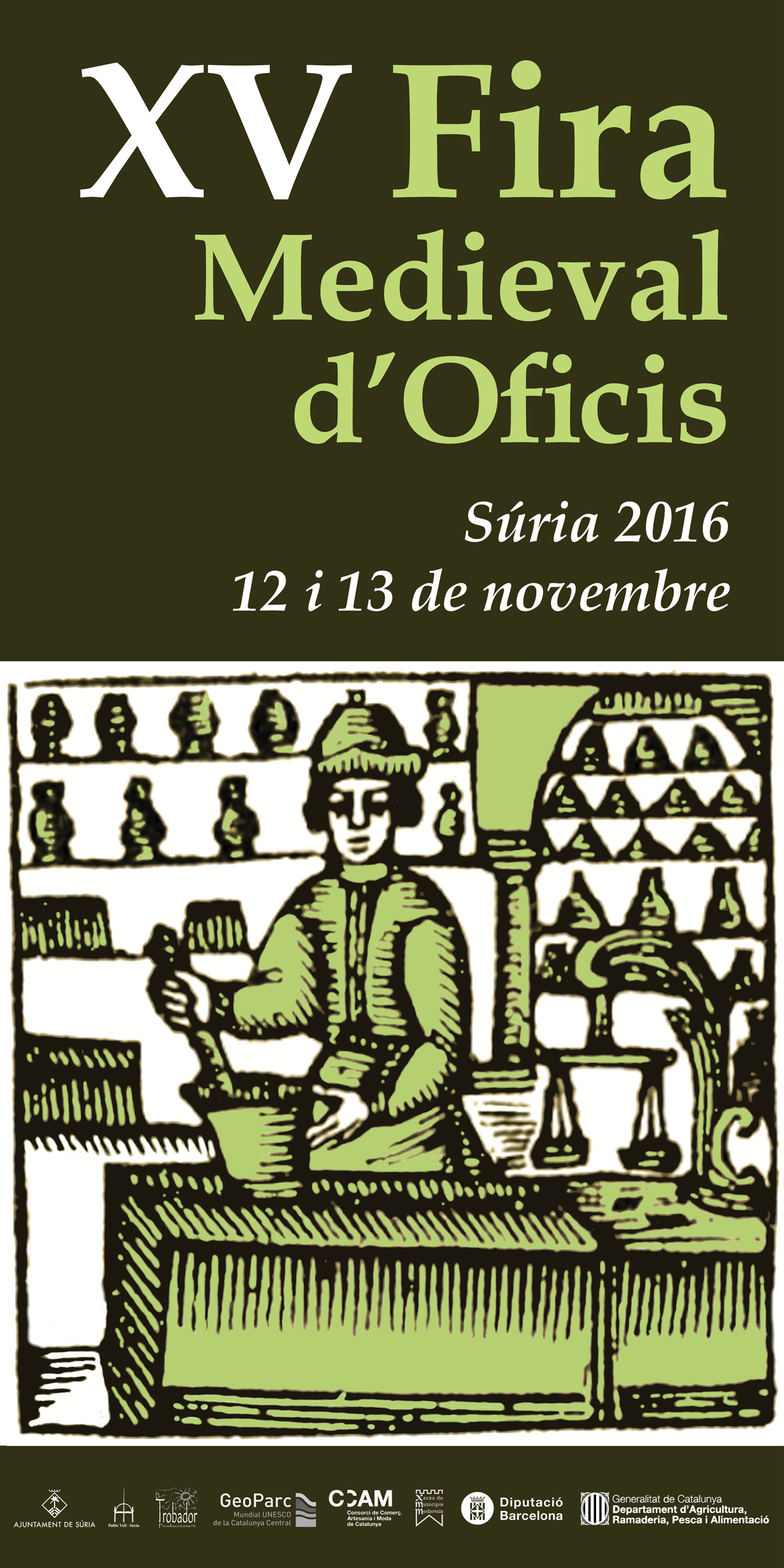 Any 2016 - Cartell de la 15a Fira Medieval d'Oficis de SÃºria.