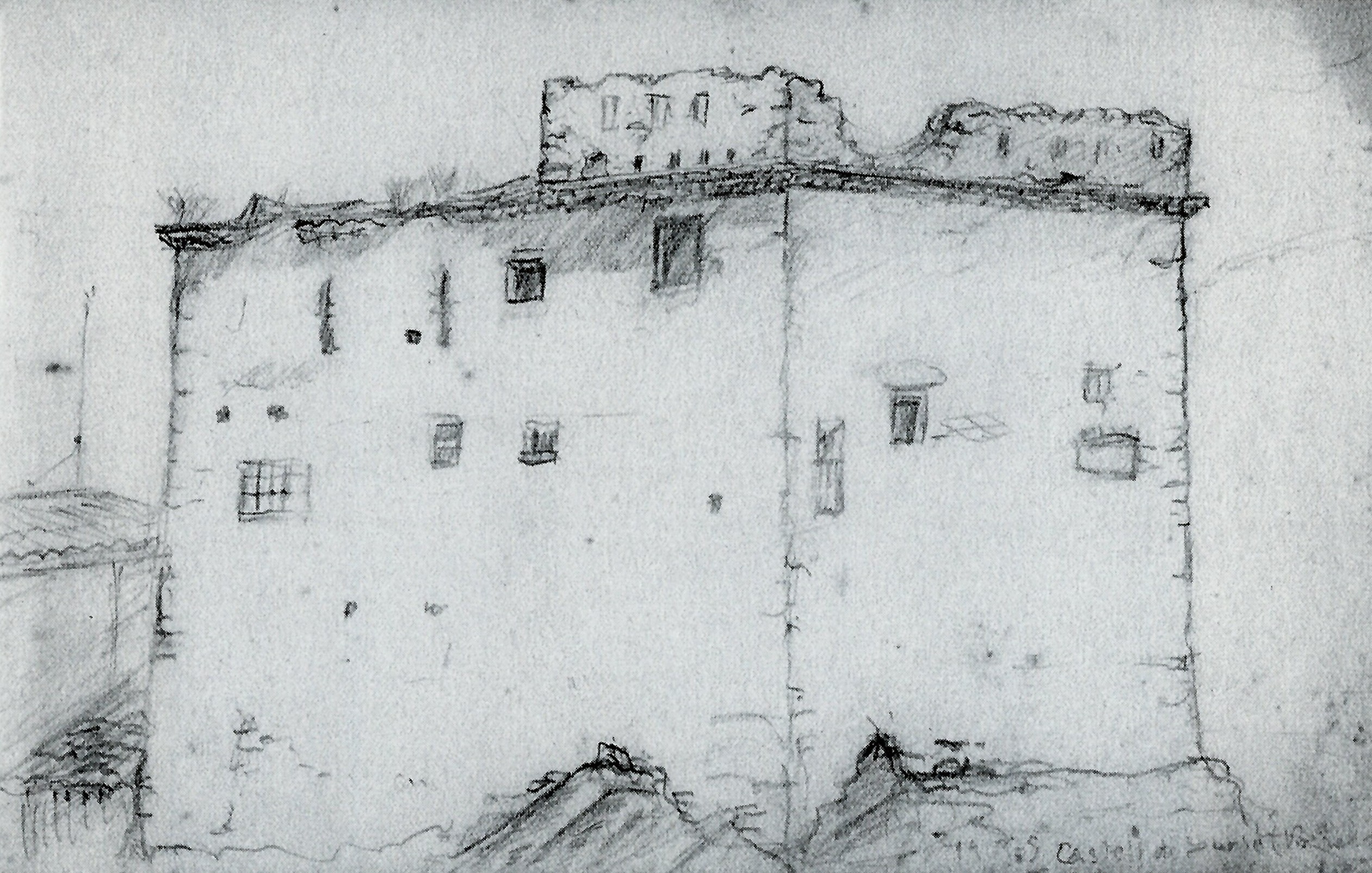 Dibuix d'adolescÃ¨ncia de Ramon Biadiu sobre el Castell del Poble Vell (font: llibre 'Ramon Biadiu (1906-1984). Cineasta d'avantguarda').