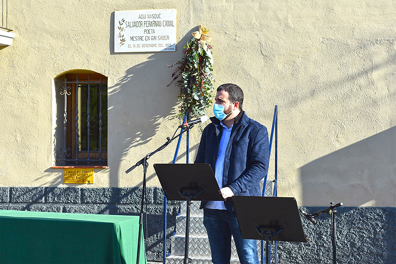 Any 2020 - Parlament de lâ€™alcalde Albert CoberÃ³ durant lâ€™acte commemoratiu dels 125 anys del naixement del poeta surienc Salvador Perarnau (13 de desembre).