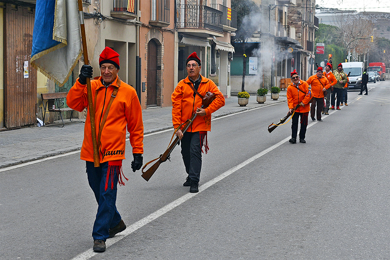 Els Trabucaires del Tro Gros, durant la cercavila de la Festa de Sant Sebastià.
