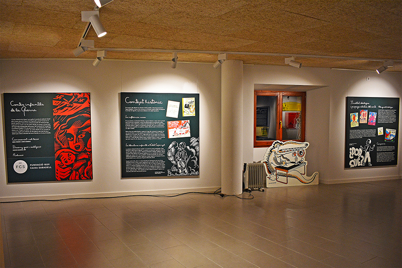 Any 2021 - Plafons de lâ€™exposiciÃ³ 'Contes infantils de la Guerraâ€™ a la sala Cal Balaguer del Porxo.
