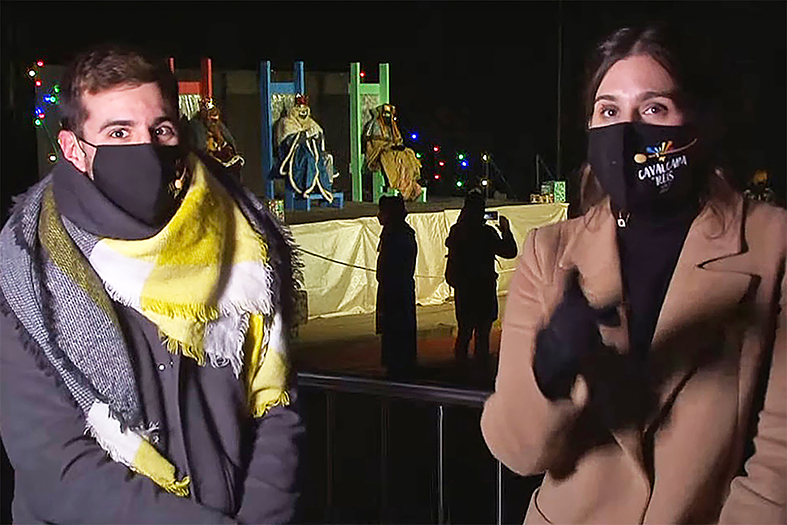 Retransmissió del canal de la Cavalcada de Súria a YouTube durant el Campament Màgic dels Reis d'Orient al Parc Municipal Macary i Viader (imatge del canal de la Cavalcada de Reis a YouTube).