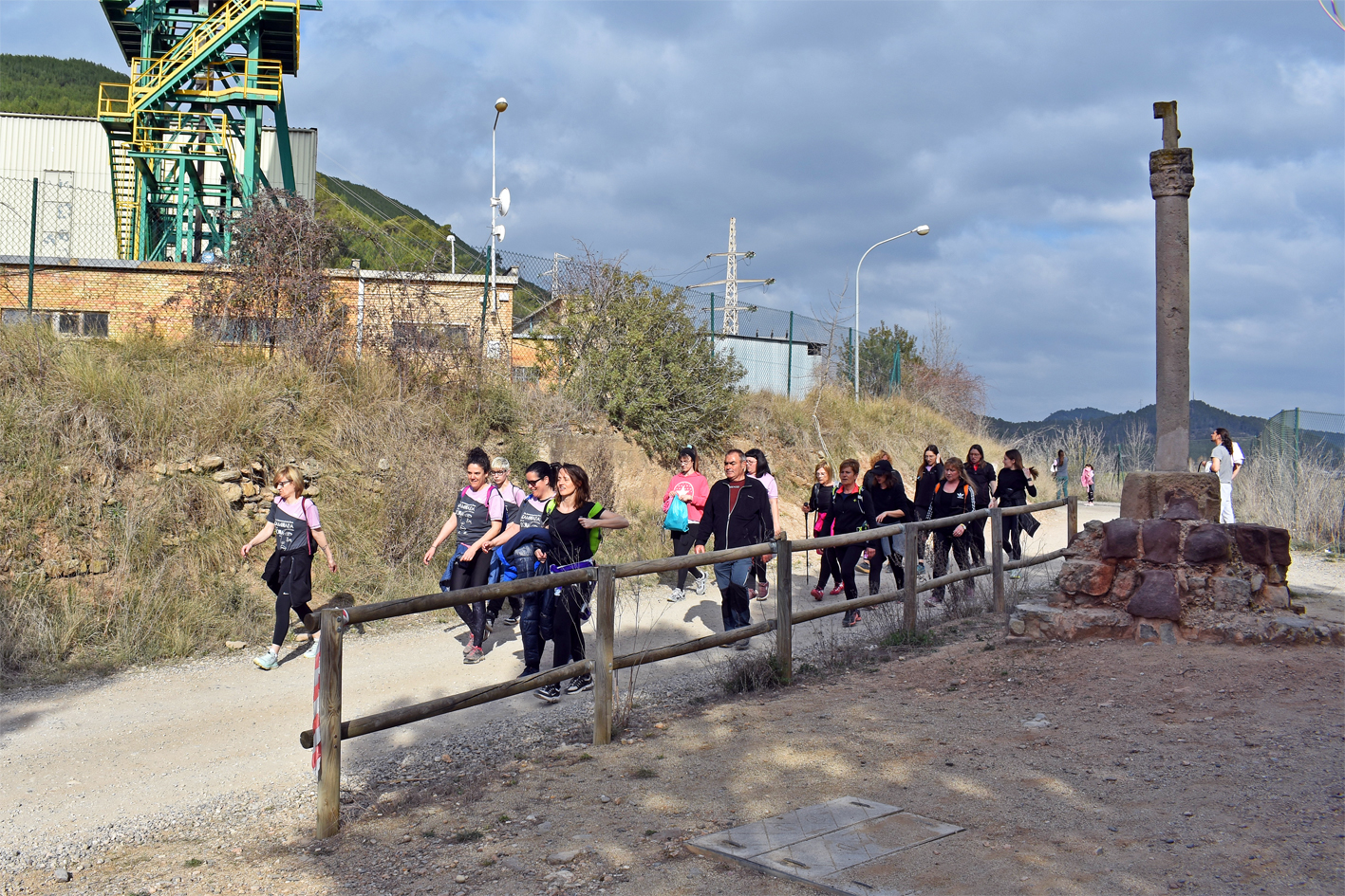 Persones participants en la Caminada de la Dona, durant el recorregut.